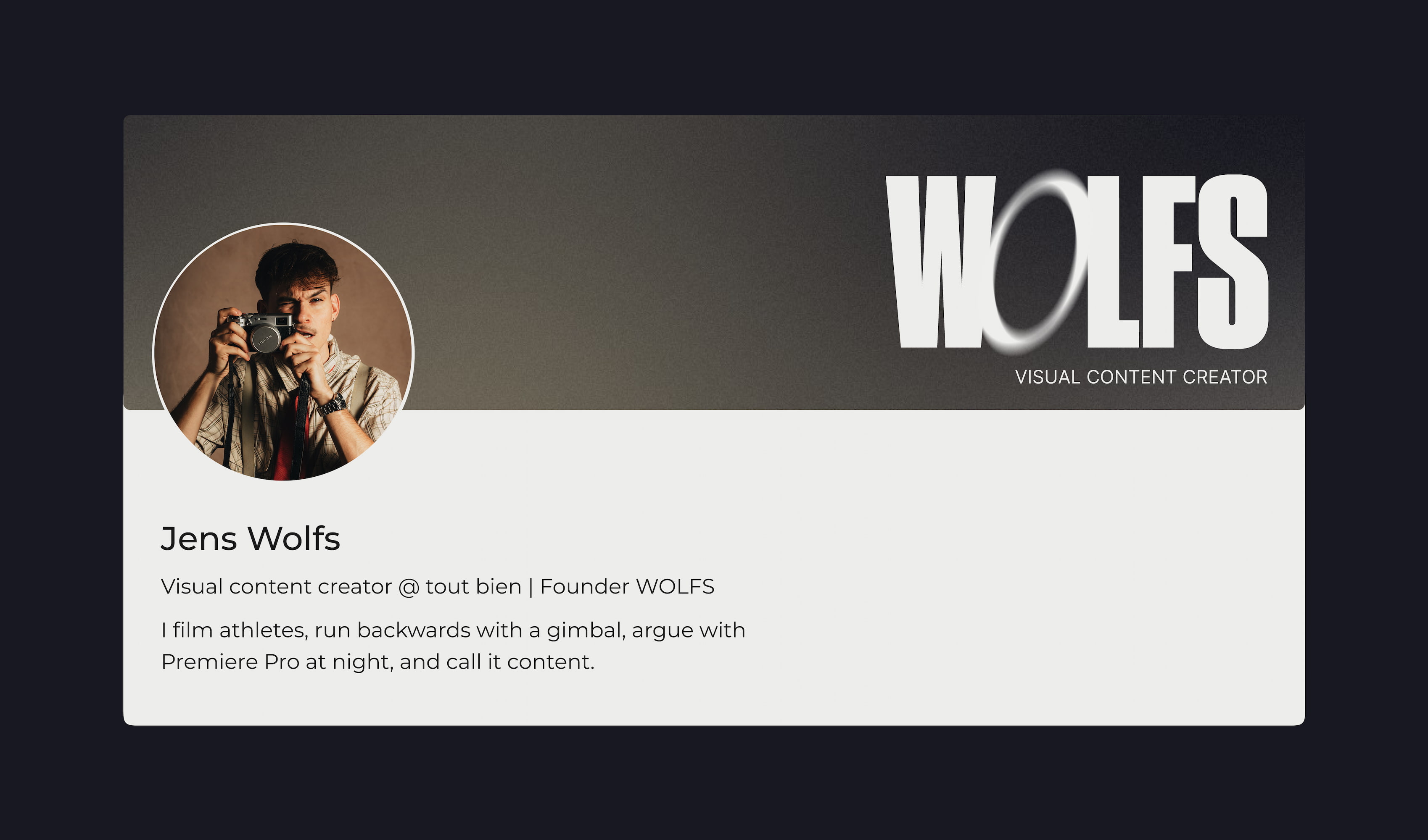 Branding voor WOLFS | Visuals Content Creator voor Average Rob
